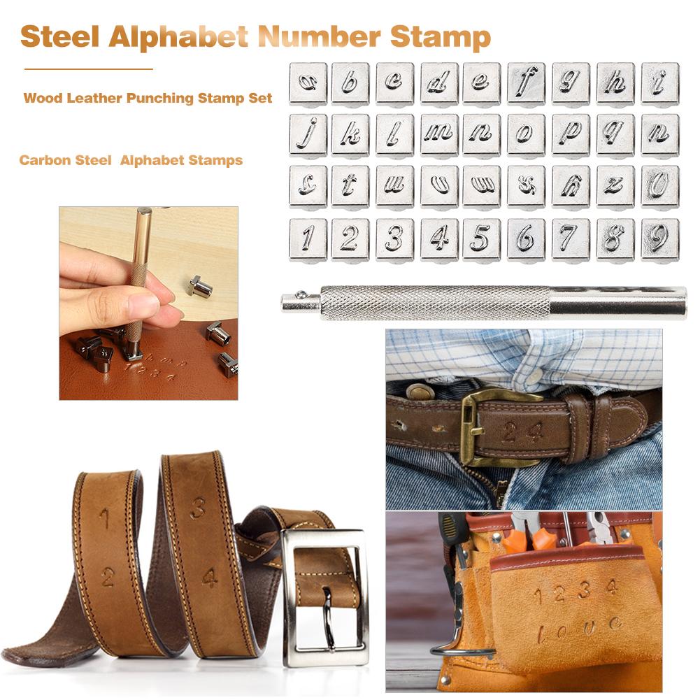 36 Pcs Staal Alfabet Nummer Stempel Punch Set Voor Leather Wood Craft Gereedschap Kit Metalen Lederen Punch Gereedschap Staming Leathercraft