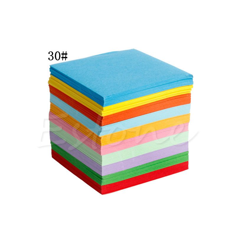 Colorful Square Double Sided Origami Folding Lucky Wish Paper Crane Craft Sheets: 30