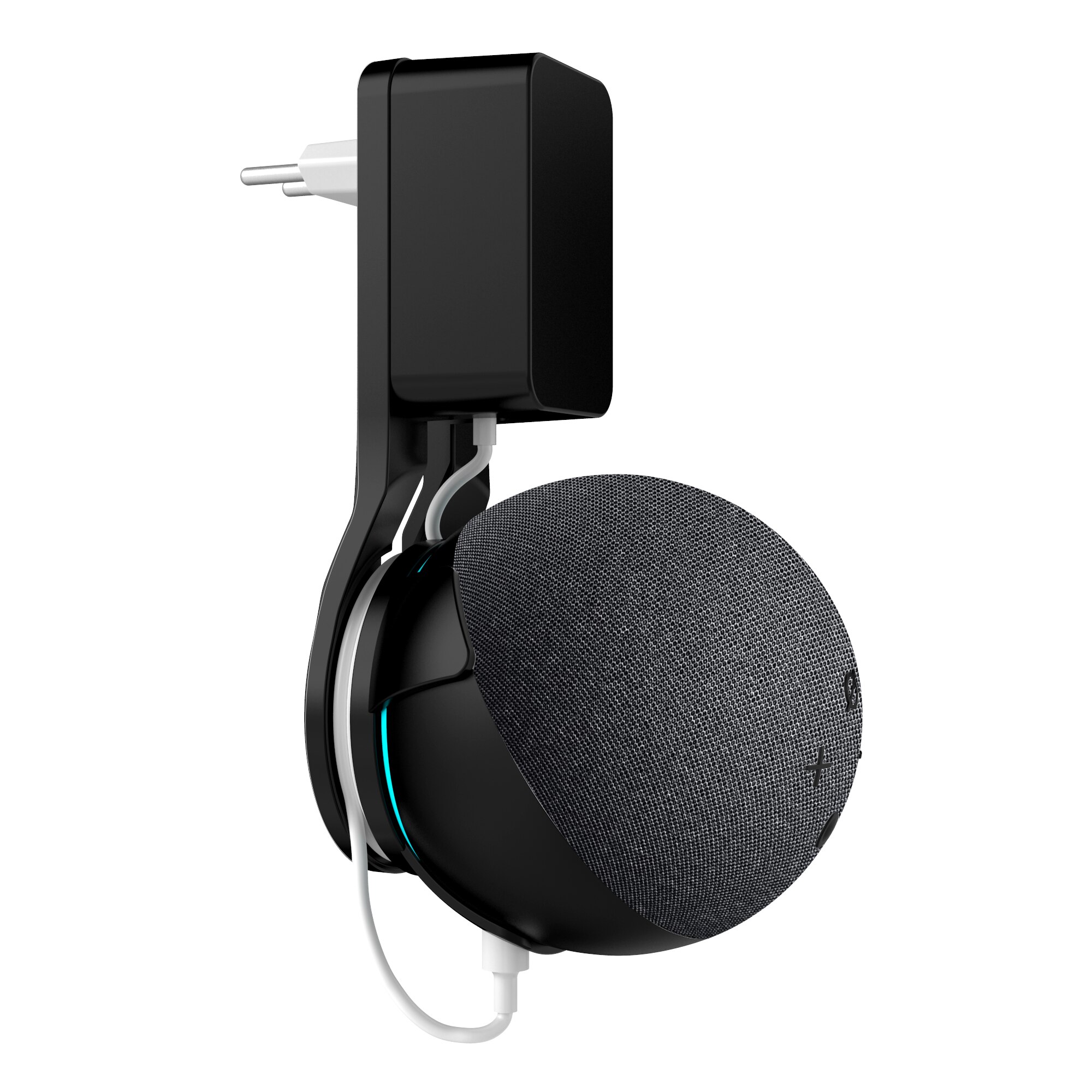 SOKUSIN Wall Mount Outlet For Alexa Echo Dot 4th Generation Save Space Hanger Speaker Accessories Stroage Cable Holder Stand: black