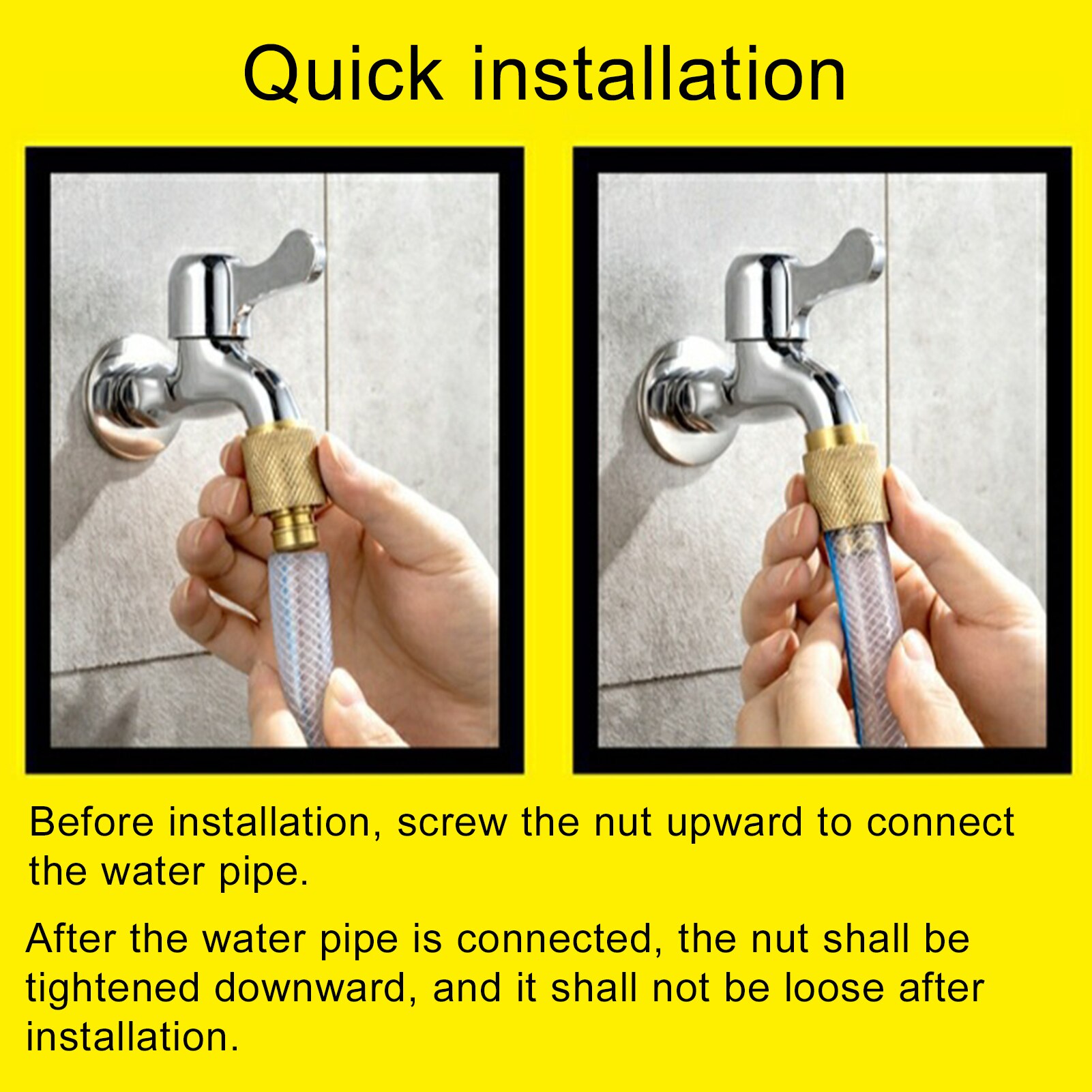 1/2inch Brass Faucet Adapter Kitchen Water Tap Hose Fittings Quick Connector Faucet Connector Mixer Hose Adapter Water Tap