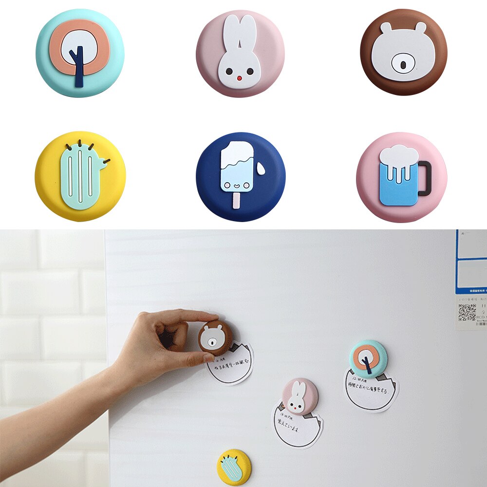 Fridge Magnet Stickers Cute Fruits Cactus Ice Cream Beer Bunny Small Tree Bear Refrigerator Message Sticker Decor For Kids
