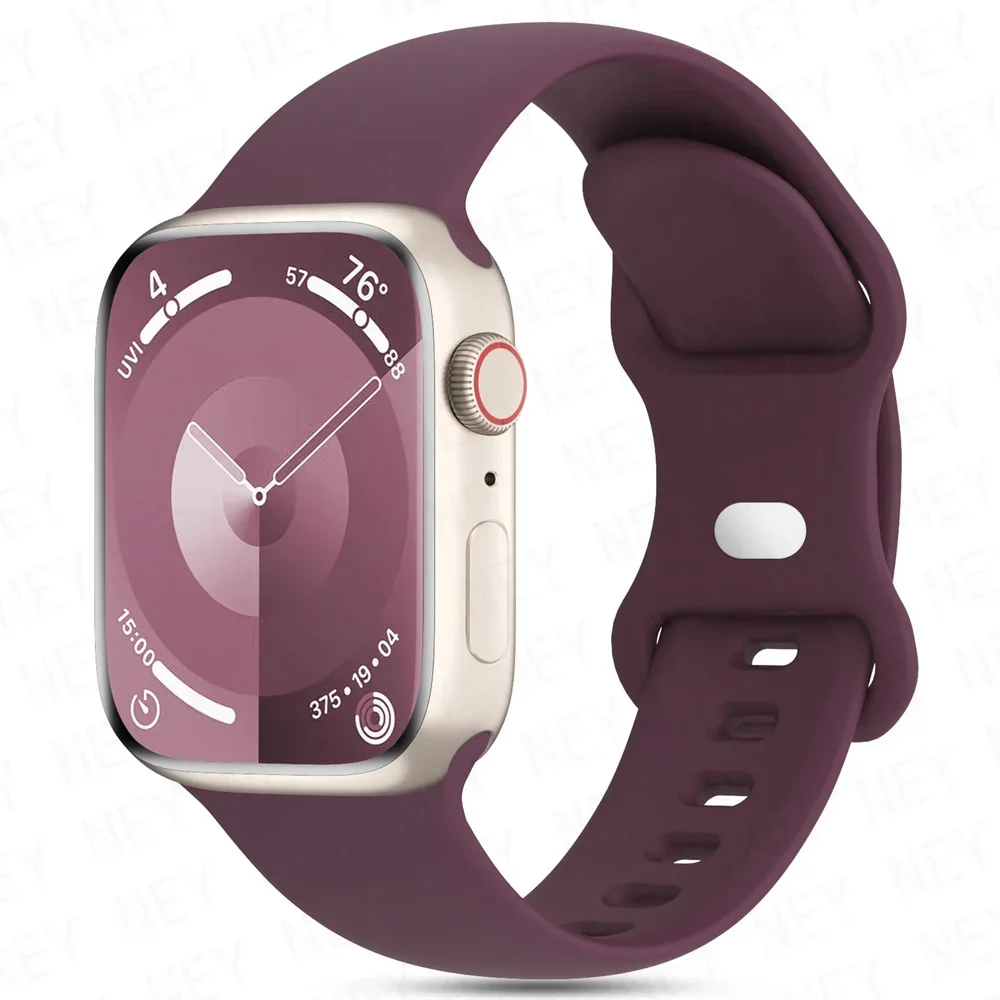 Urrem til apple watch-rem 44mm 40mm 45mm 41mm 42-38mm silikonearmbånd iwatch-rem serie 8 7 se 3 4 5 6 9 ultra 2 49mm: Mørkeblå sort / 14mm