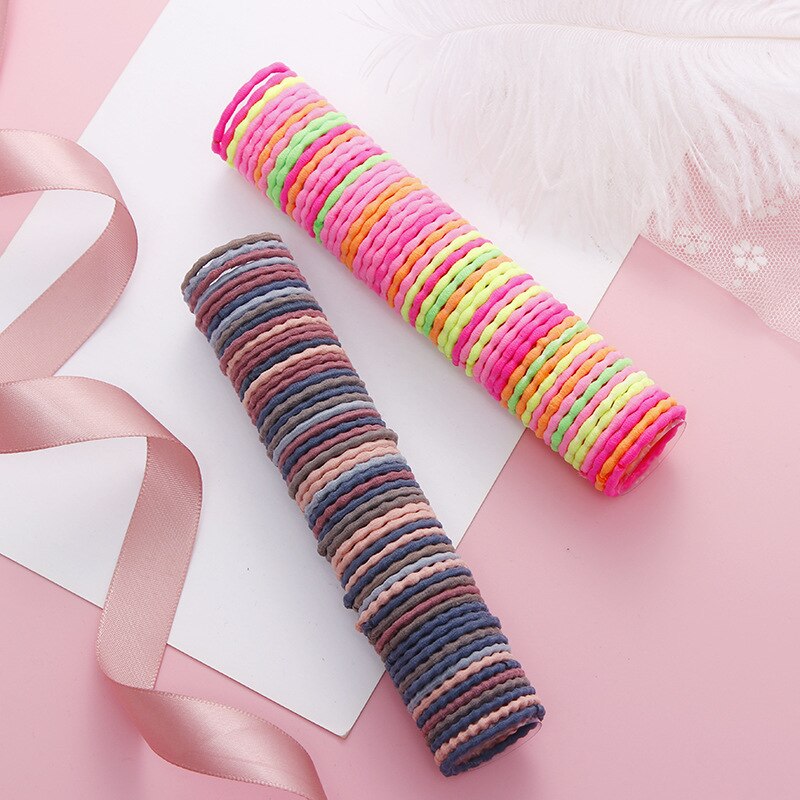 LEDAO 50 unids/paquete de bonitas bandas de goma elásticas para niños, bandas para el pelo de 3cm de colores para niñas, accesorios para el pelo para accesorio para el pelo