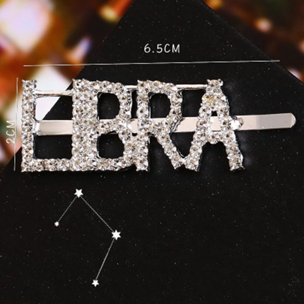 Bling bogstav hårnåle navn hårnål rhinsten brolagt 12 stjernetegn hårnåle og klips bryllup krystal bling brude styling hårspænde: Libra