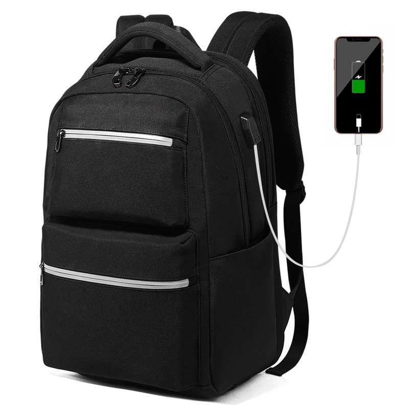 Sac à dos fonctionnel pour hommes, tendance, sac de voyage de pour étudiant, sac d'école pour homme, sac pour ordinateur portable de 15.6 pouces, nouvelle: Black