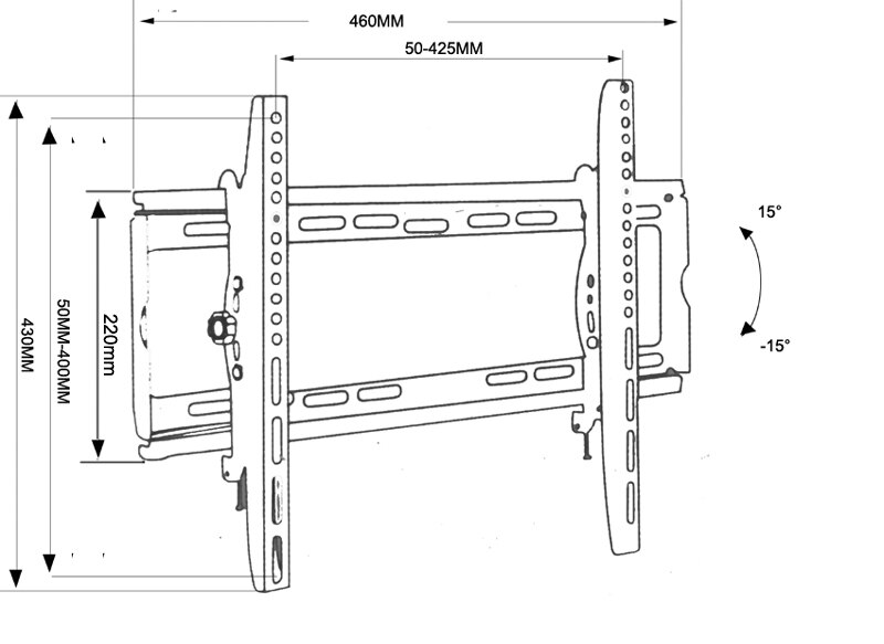 Support mural tv en métal, 23, 30, 40, 55 pouces, 50 pouces, 60kg, vesa, panneau 400x400, pour écran LCD, inclinable vers le haut et vers le bas, 15 bulles intégrées