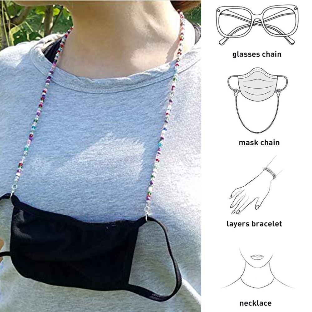 Face Mask Holder Rop Mask Lanyard Strong Beaded Thread Mask Hanging Adjustable Antilost Antidrop Mask Hanging Neck Rop