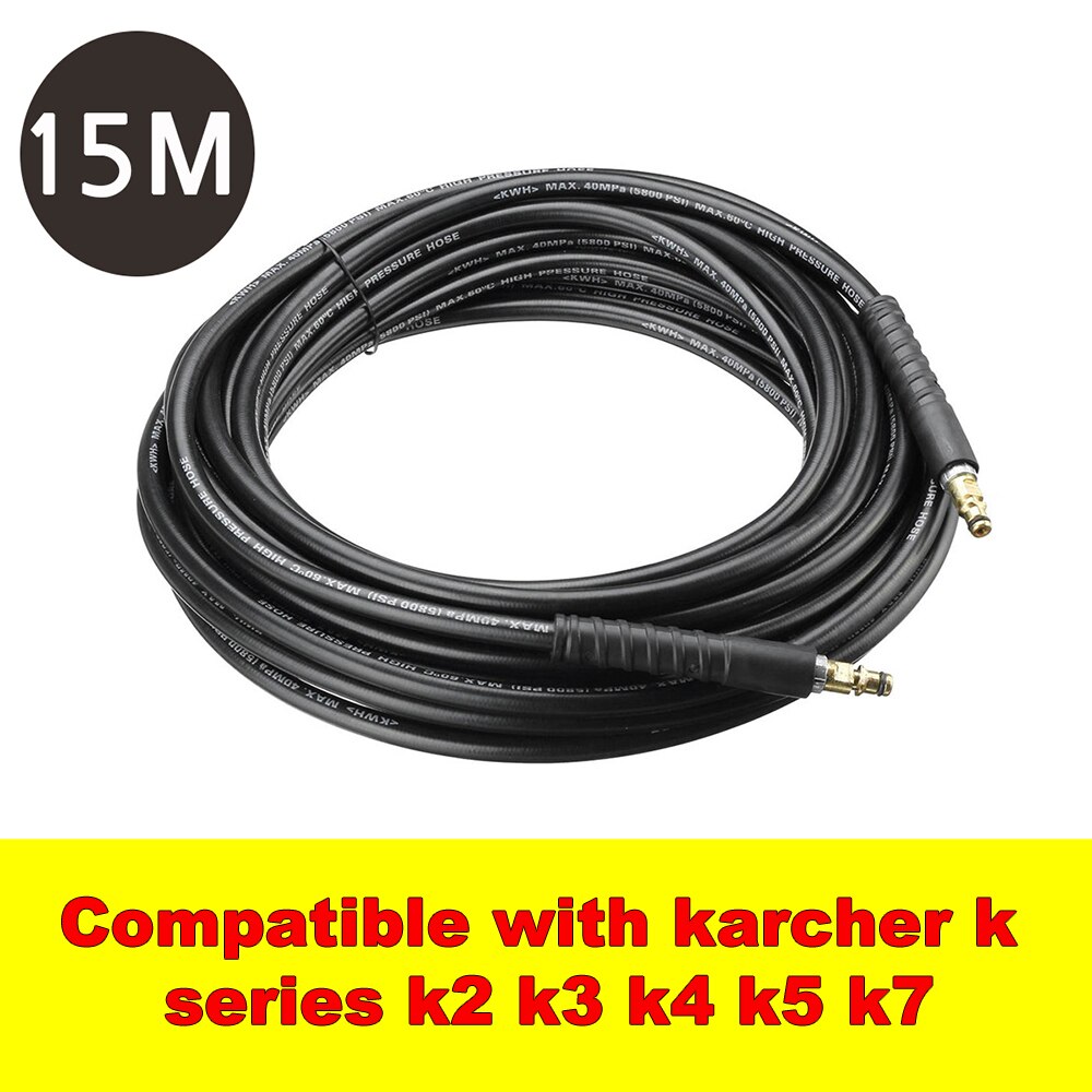 15M 40MPa Hochdruck Unterlegscheibe Schlauch Wasser Reinigung Schlauch Rohr Auto Unterlegscheibe Kompatibel mit Kar-cher K Serie k2 K3 K4 K5 K7