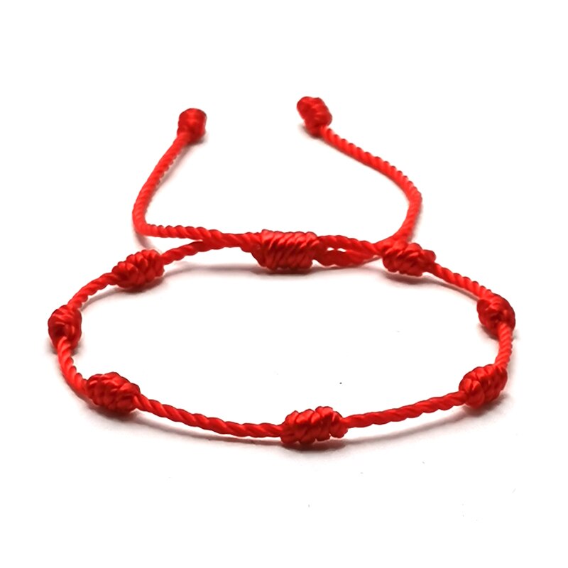 Minimalist Handmade Red Thread Bracelet Women Lucky Braided Rope Bracelet Femme Hand Chain 7 Knot Jewelry: 137