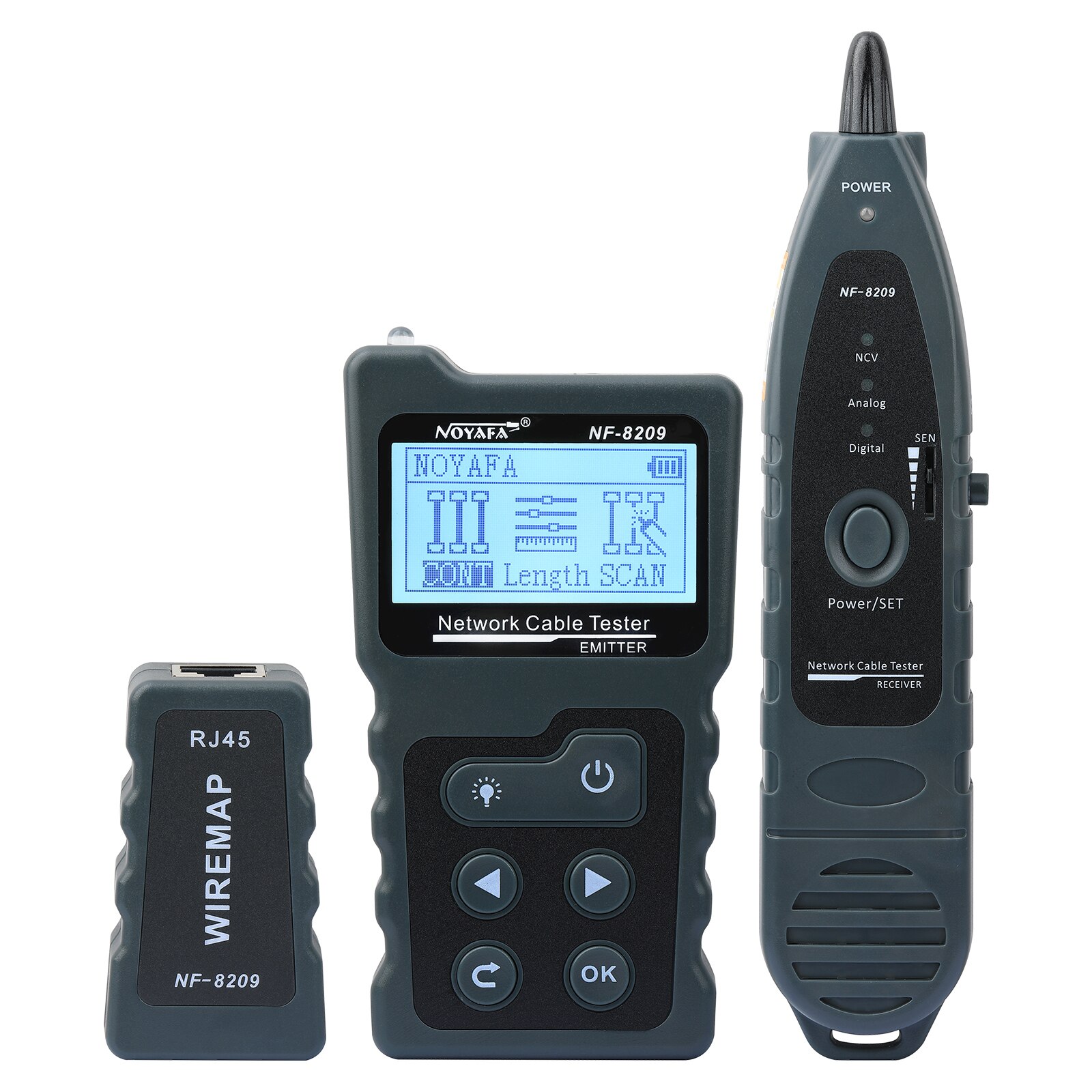 Network Cable Tester NF-8209 LCD Display Measure Length POE Wire Checker Cat5 Cat6 Lan Test Tool Scan Wiremap