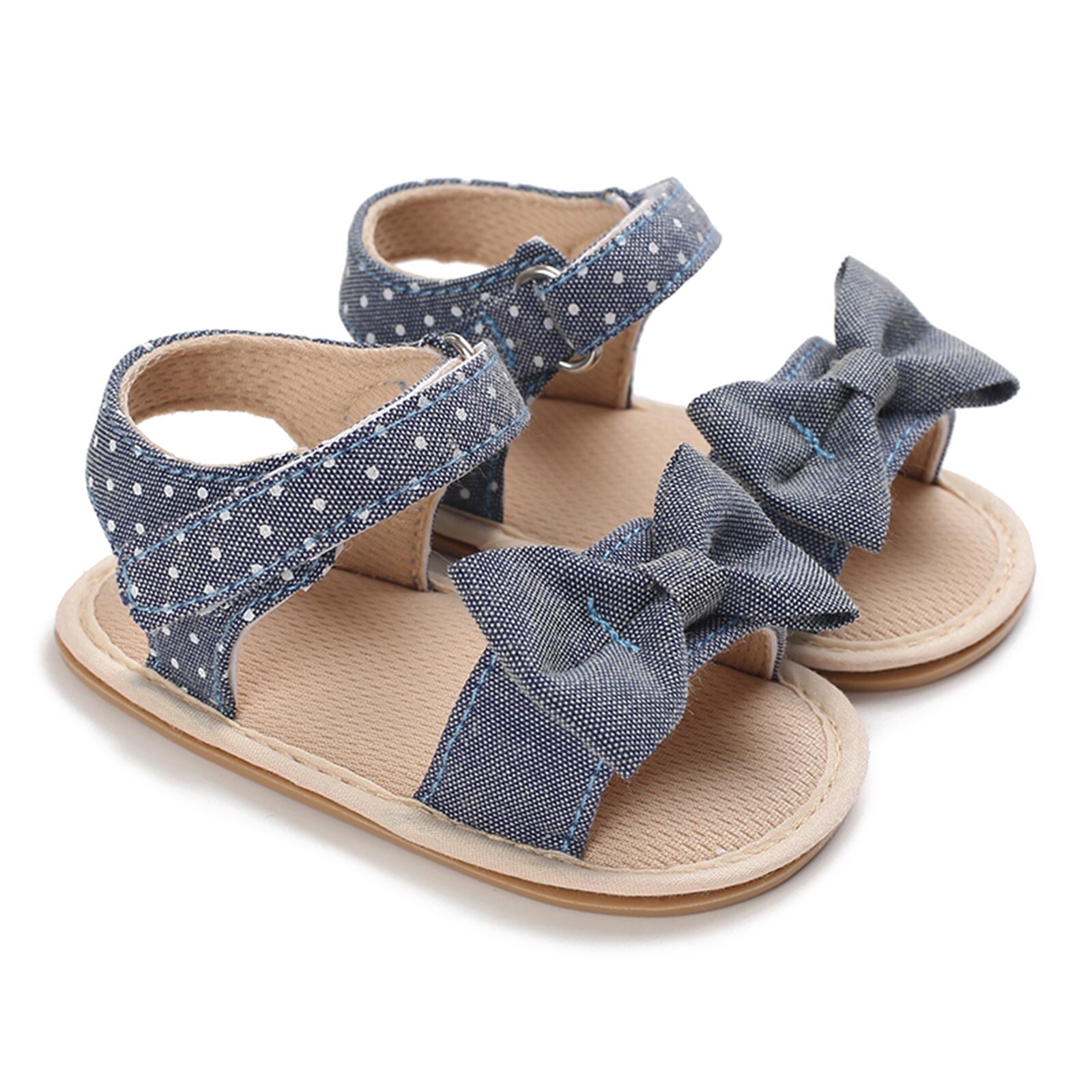 Pudcoco Neugeborenen Anti-Unterhose Sandalen Baby Mädchen Weiche Sohle Punkt drucken Bogen Erste Wanderschuhe 0-18Monate: C / 13-18 Monate