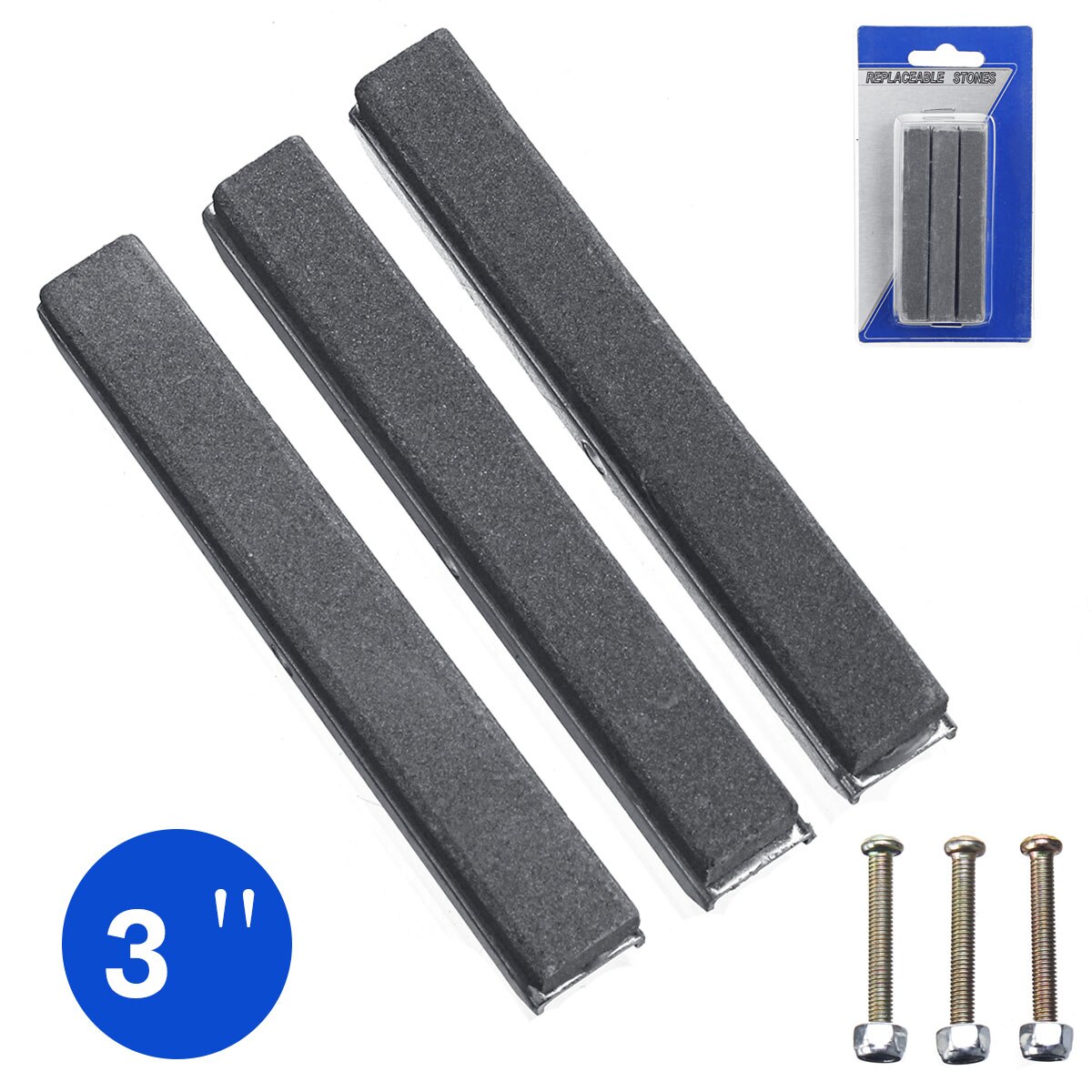 3 pçs/set Afiar Pedras para Afiar Ferramenta de Substituição Do Cilindro Do Motor De Pistão Do Freio Substituível Pedra 1.125/2/3/4 polegada 4 Tamanho: 3inch
