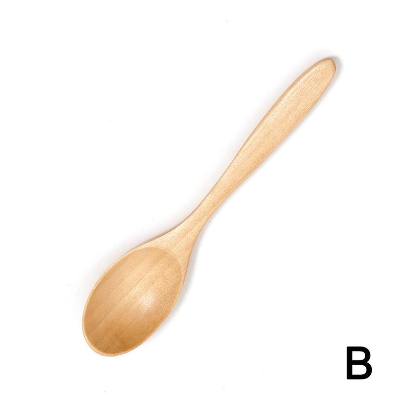 Japanese Style Long-handled Soup Spoon Household Wooden Ramen Spoon Kitchen Accessories Gadgets: B