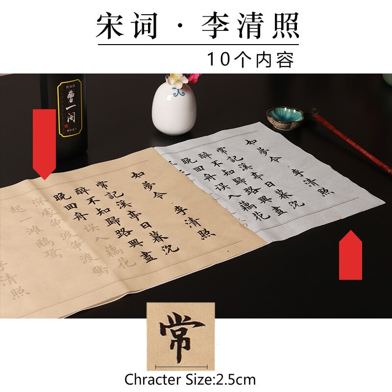 Beginner Chinese Calligraphy Practice Copybooks Medium Regular Script Calligraphy Copybook40pcs Brush Calligraphie Copybook: B