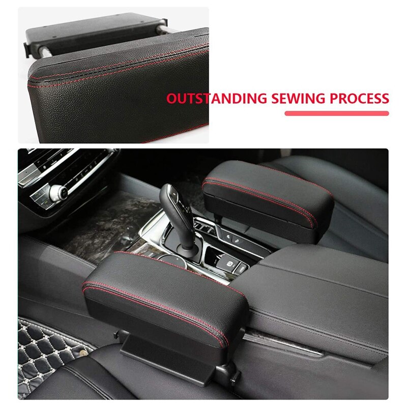 Universal Car Armrest Box Elbow Support Adjustable Car Center Console Arm Rest (Brown)