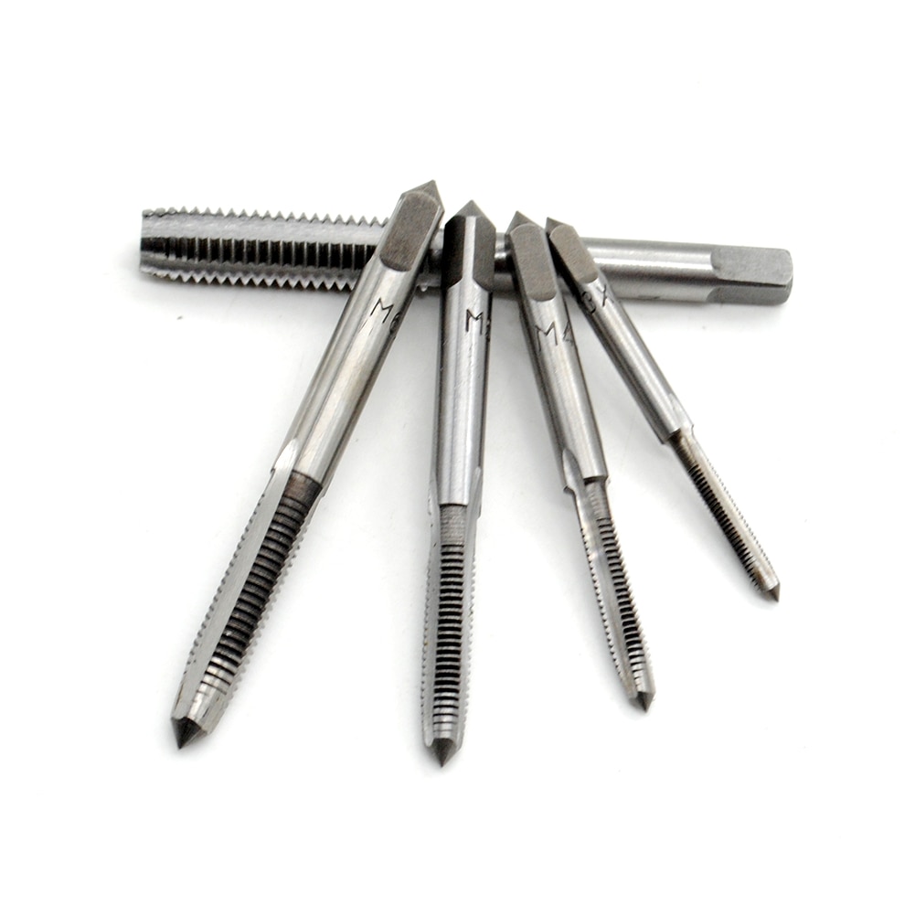 Tapping Screw Thread Metric Plug Taps HSS Titanium Machine Hand Tap 3mm 4mm 5mm 6mm 8mm M3-M8 set Hand Grinding Carving Tool