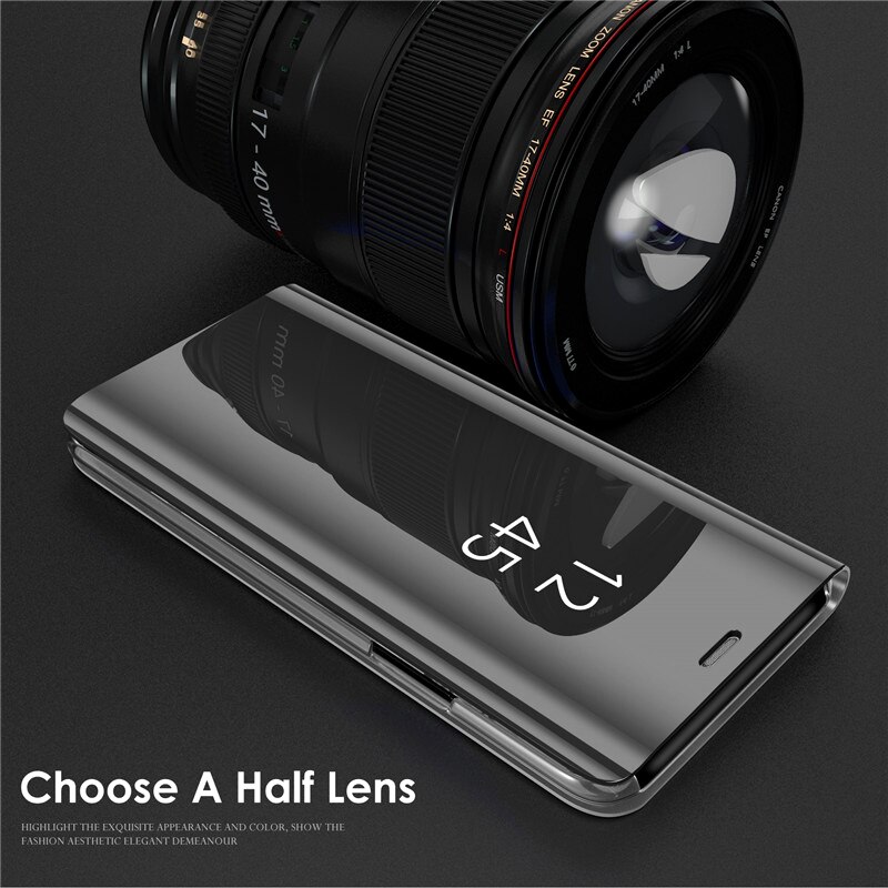 Hoesjes op samsung  a 01 core hoesje smart view mirror stand flip case voor samsung galaxy  a01 core  a01 core 5.3 '' magnetische coque
