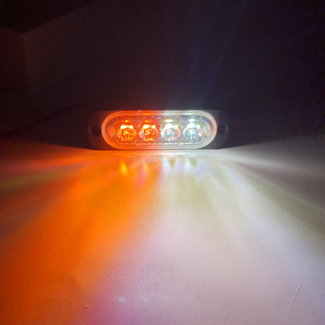 4 led-blitzvarsellys for bil, grill, blinkende, nødlampe for havari, bil, lastebil, tilhenger, varsellampe for led-sidelys, 12v , 24v hvite: Svart / Rgb