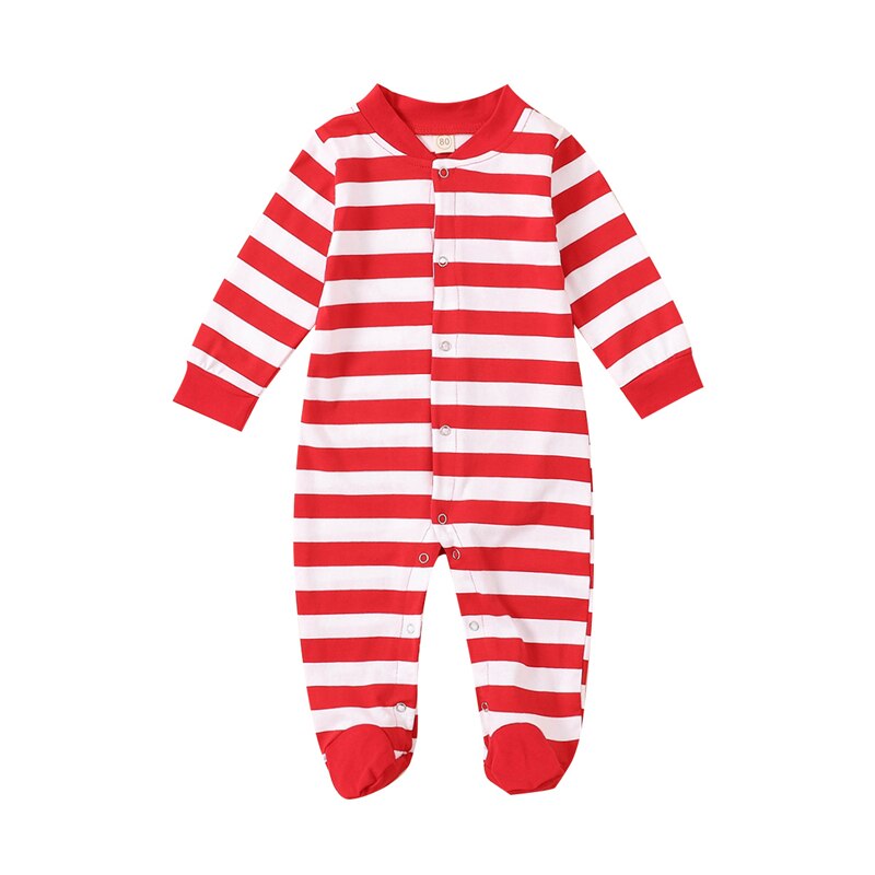 Kerst Stijl Mooie Baby Lange Mouwen Cartoon Rompertjes Kerstman Streep Patroon Een Stuk Lange Broek Voor Jongen En Meisjes: 1 / 24M