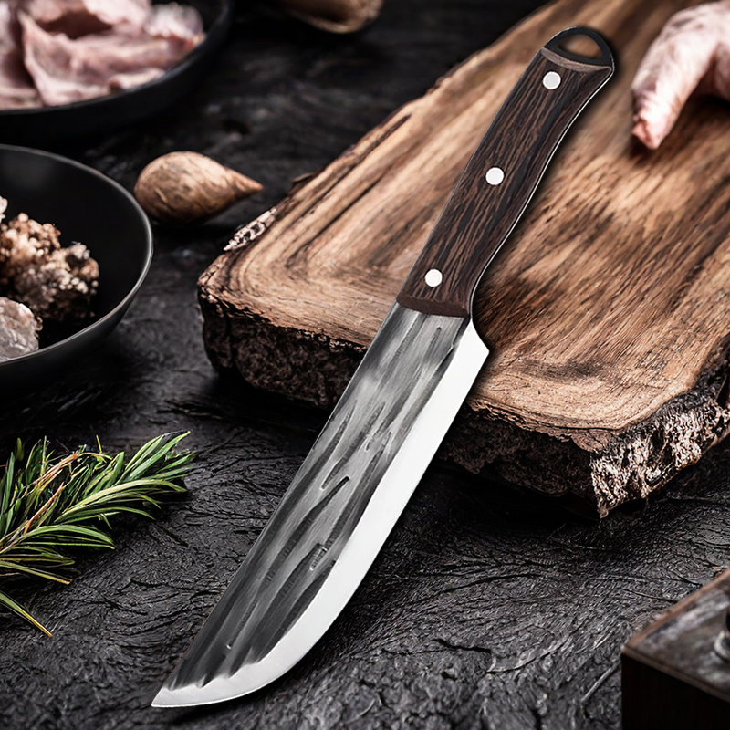 Cuchilla de carnicero de cocina, cuchillo de Chef forjado, corte de pescado, deshuesado, rebanado, mango de madera, cuchillo de carnicero, herramientas de corte de cocina
