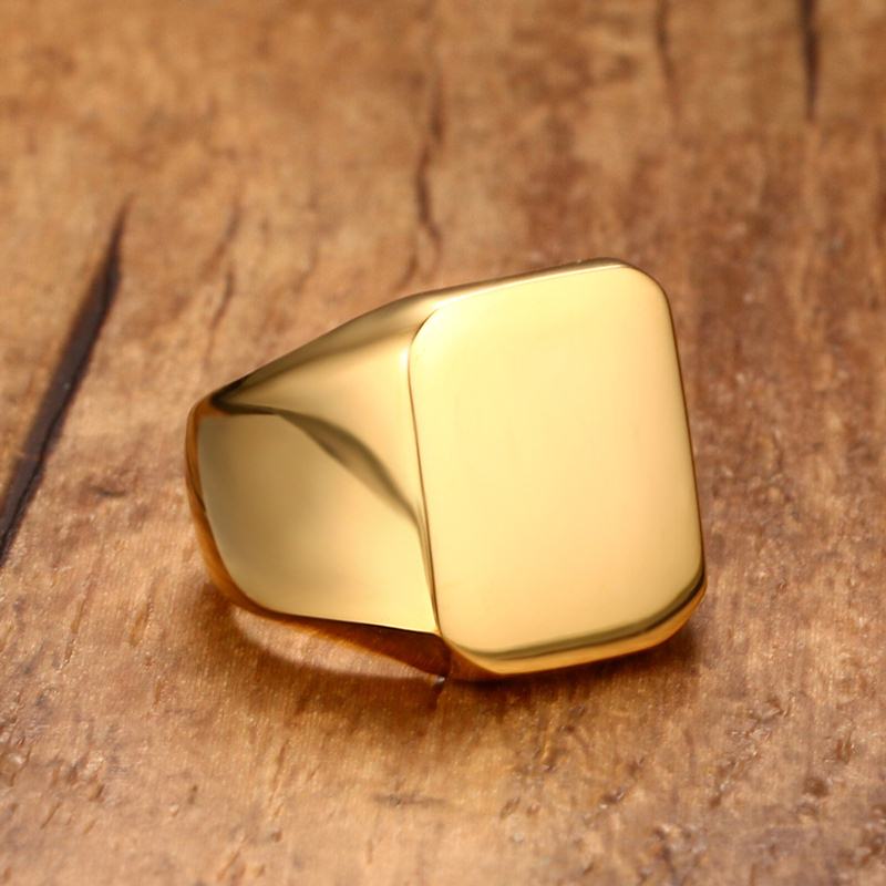 5 Color Signet Ring Stainless Steel Metal Men Jewelry Not Fade