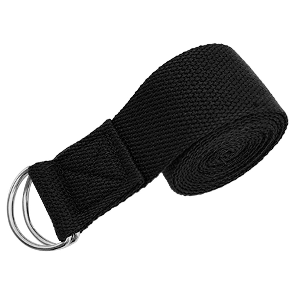 yoga tøye ut stropp multi-farger d-ringe spenne belte Fitness trening hjemme treningsstudio tau motstand Fitness bånd yoga belte: Svart