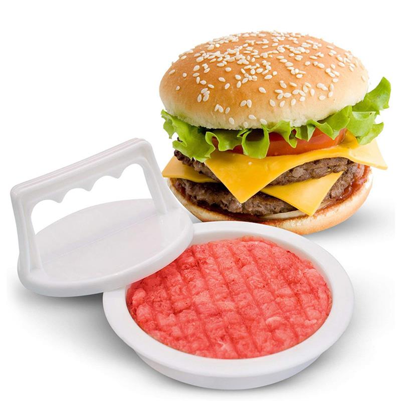 1 Set Round Shape DIY Hamburger Meat Press Food-Grade Plastic Meat Burger Maker Mold Hamburger Press Practical Kitchen Tools: Default Title