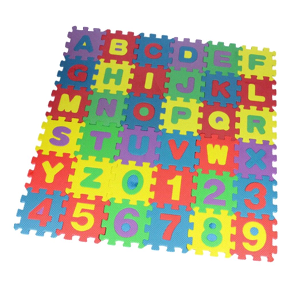 72 Pieces Baby Foam Mat Alphabet and Number Flooring Mat Interlocking Tiles