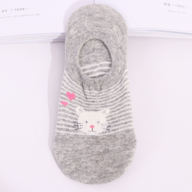 Meias de barco femininas, meias curtas de algodão de animais invisíveis e coloridas, confortáveis, para o verão, 1 par xg36 2 peças: xg36hui