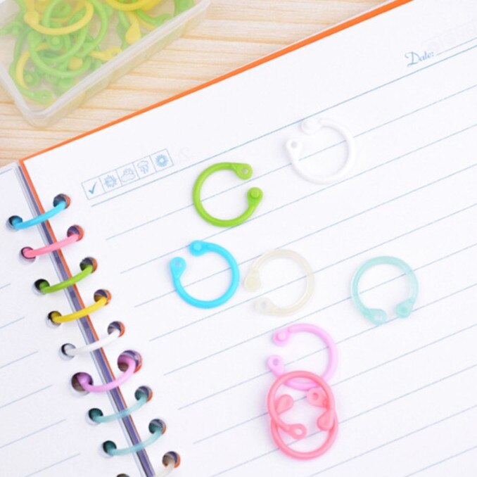 SHARKBANG S/L/XL Candy Color Loose Leaf Binder Book Rings 8/16/30pc In Transparent Box Buckle Rings Stationery Supplies