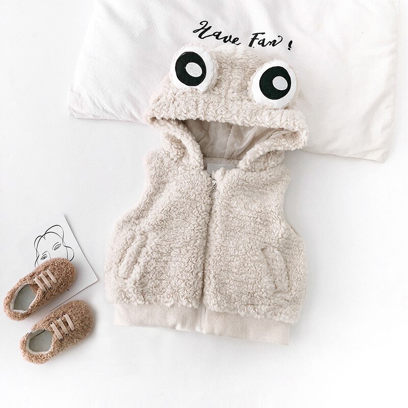 Lente Winter Kids Leuke Cartoon Vest Meisje Vest Jassen Kids Vesten Voor Jongens Meisjes Kleding Kikker Pluche Warm Kids vesten