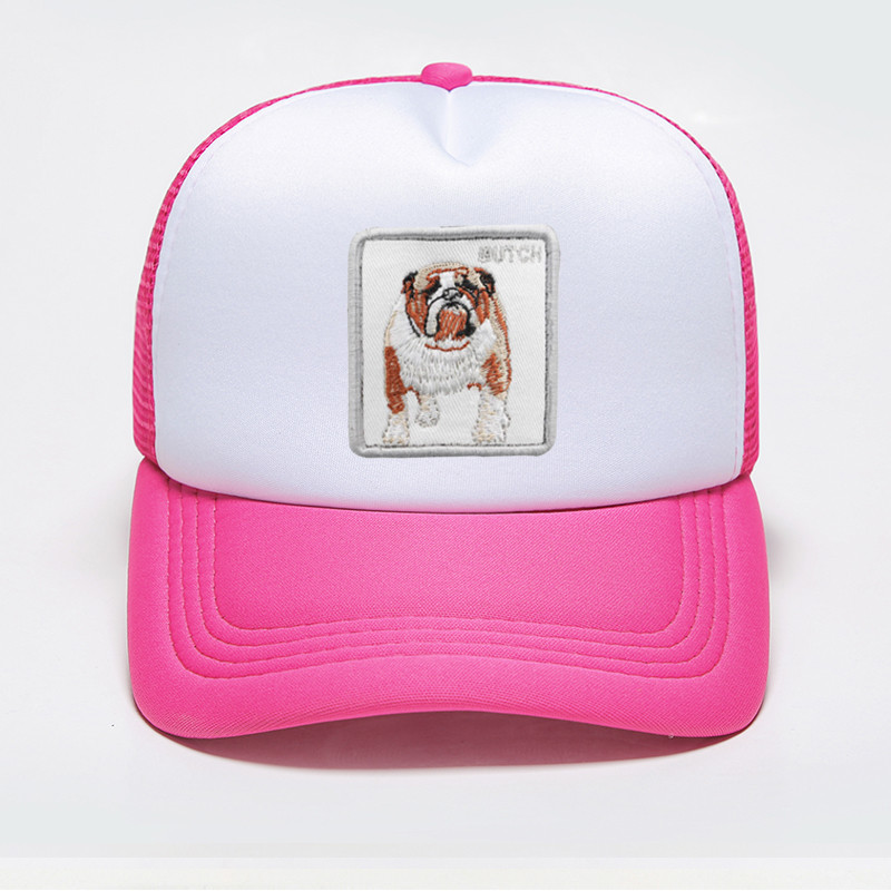 Mode Hond Bulldog Afdrukken Baseball Caps Mannen Vrouwen Hip Hop Caps Snapback Trucker Buiten Sport Verstelbare Ademend Mesh Hoed: color 14