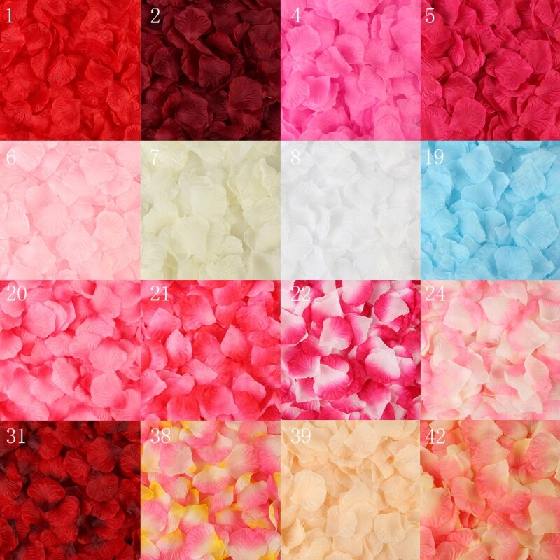 2000 Pcs Artificial Rose Petals Wedding Petalas Colorful Silk Flower Accessories
