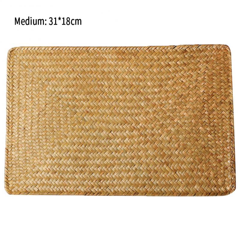 Rectangle Woven Table Mat table mats for dining table Natural straw Mat flyer for dining table Braided Placemats Cup Coaster: M