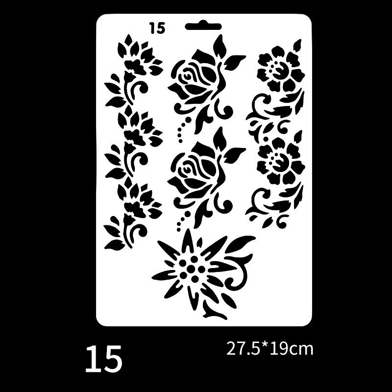 1 sztuk kreatywny DIY litery styl z dziurką kwiaty rysunek instrukcja szablon do malowania Album Scrapbooking szablon ikona dzieci prezent: 15