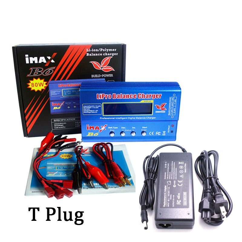 IMAX B6 80W con alimentación de CA 12v 5A Adapter RC + Tamiya T enchufe para lipro NiMH NiCd cargador de equilibrio de batería