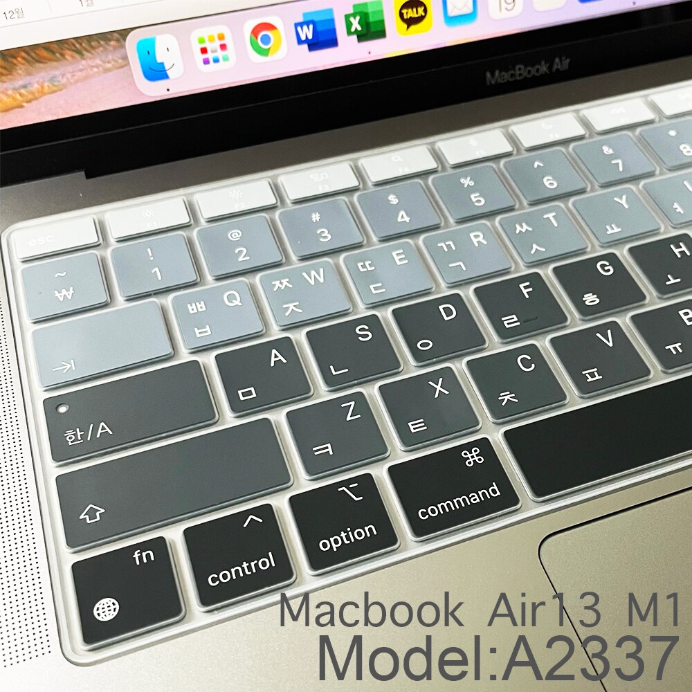 Koreaanse Layout Laptop Toetsenbord Cover Waterdicht Voor Macbook Air 13 Inch M1chip A2337) kleur Zachte Siliconen Toetsenbord Case Skin