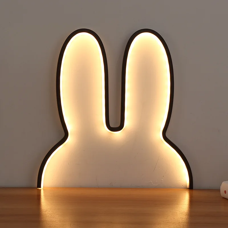 Kanin natlamper usb-drevet led-lampe sød dyr led natlampe børn baby ved siden af bordlampe soveværelse natlampe