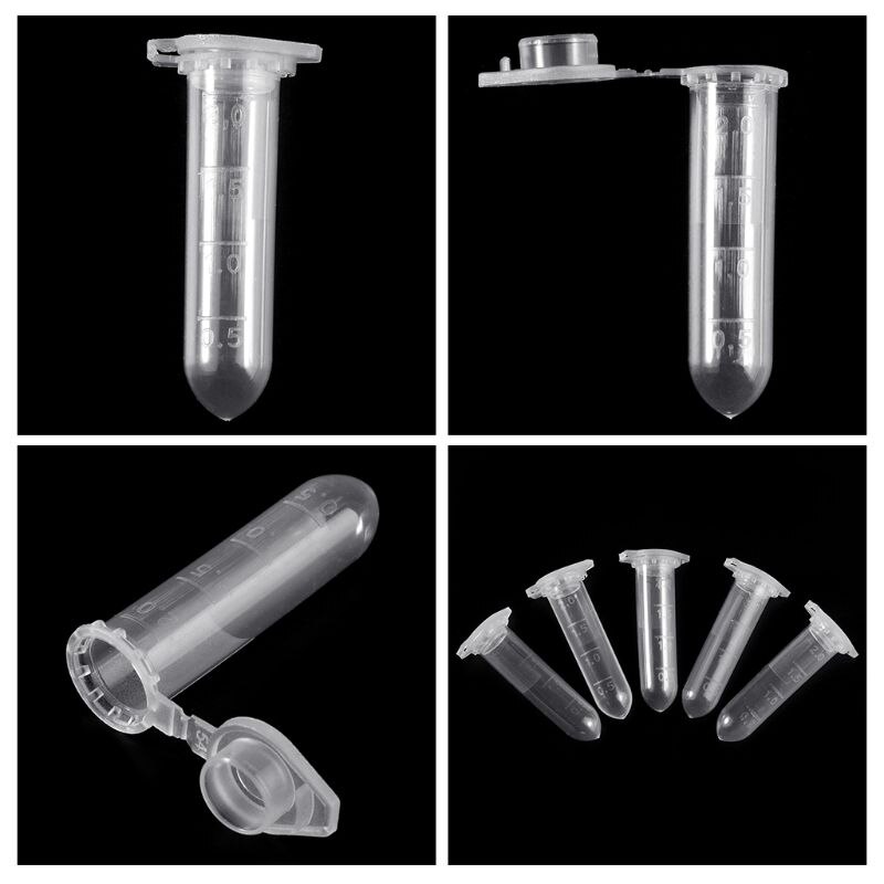 100 stk. 2ml klare hætteglas af plastikbeholder snaphætte centrifugerør hætteglas prøve labbeholder