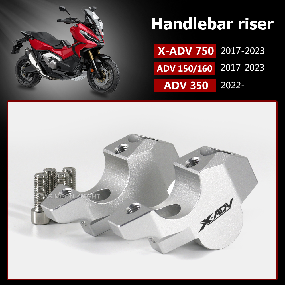 Stuurverhoger Voor ADV160 150 (2017-) Voor ADV350 (2022-) Voor ADV 160 150 350 Accessoires Motorfiets Stuur Riser Verhoging Klem Mount Motorfiets Stuurverhoger (Kleur : Black - ADV 350