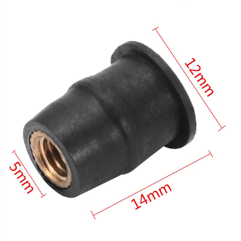 10PCS Motorcycle M5 5mm Metric Rubber Wind Screen Fairing Well Nut Wellnut Windshield Screw For Auto Motorbike Off-road