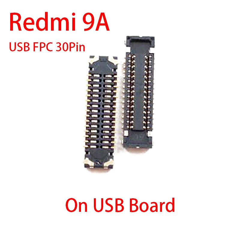 2Stck 40Stift LCD Anzeige Bildschirm FPC Verbinder ein Bord Für Xiaomi Redmi 9A 9 9C USB Ladegerät Ladung Hafen auf biegen Kabel 30 60 Stift: 30Stift 9A USB Gremium