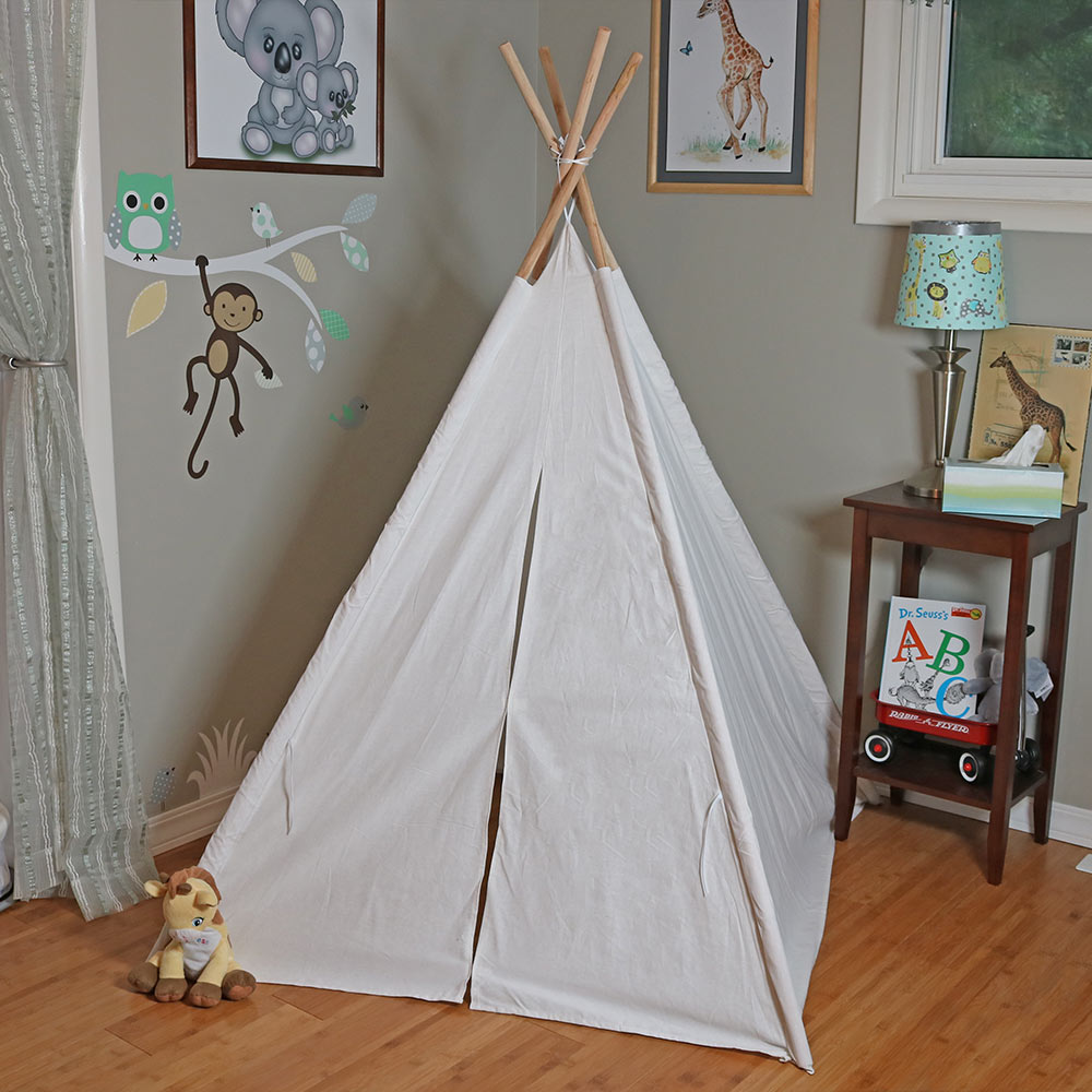 Tipi Driehoek Kidstent Teepee Canvas Slapen Dome 130Cm Play-Tent Teepee Huis Wigwam Kamer Kinderen Tent Spel-Huis