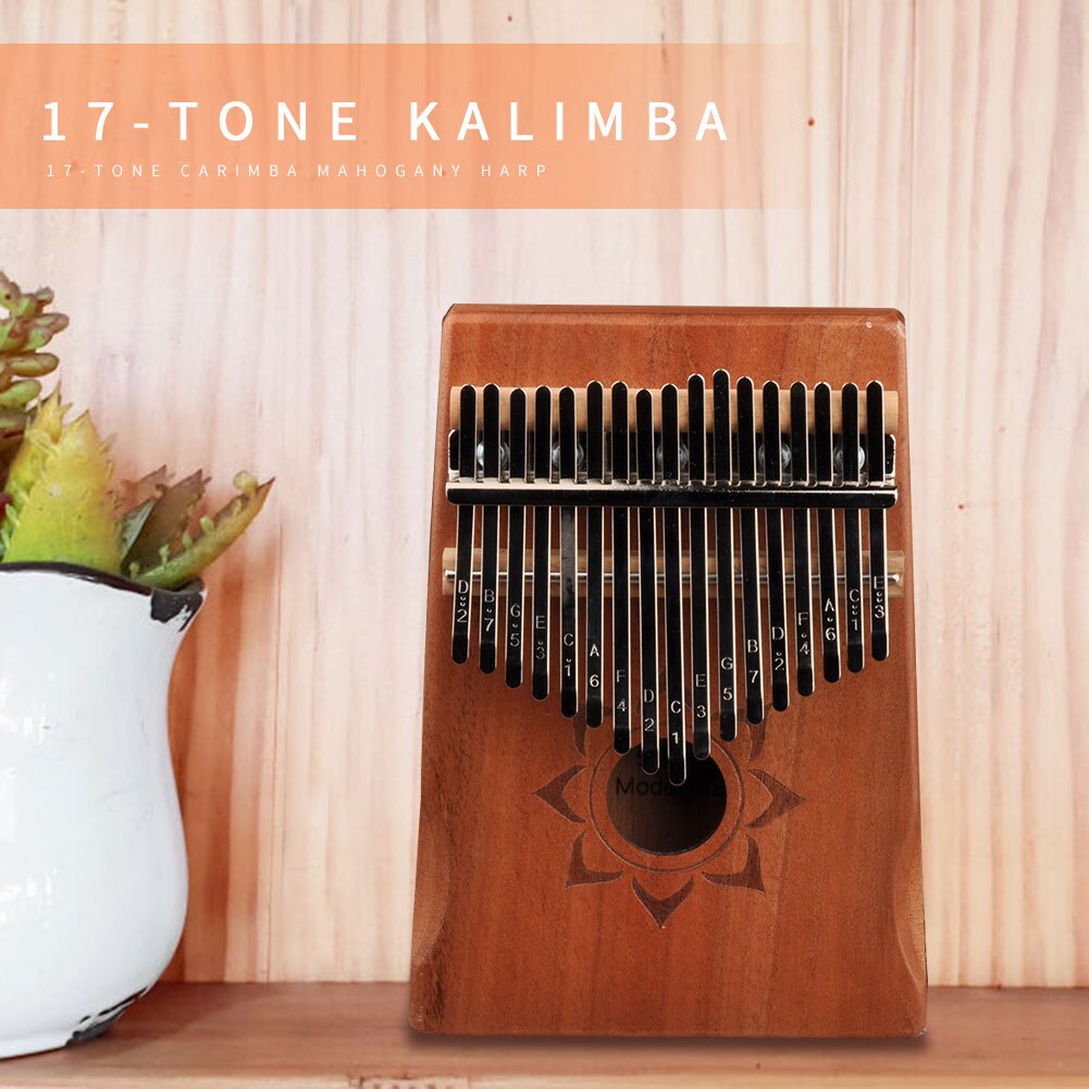 Mbira-instrumento Musical de madera kalimba con de ciervos, 17 teclas, Pulgar de Acacia, Piano