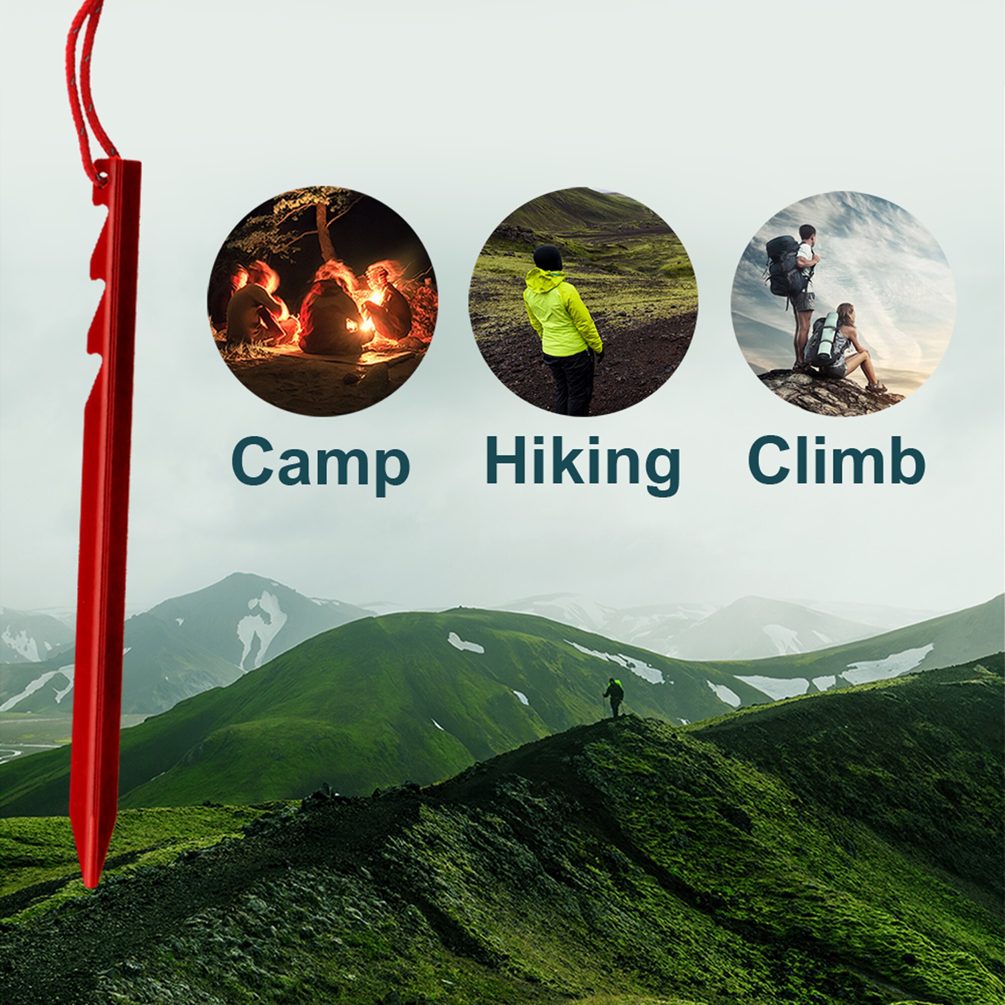 Tent Pegs Pack of 10 Aluminium Alloy Camping Pegs with Nylon Bag Perfect for Outdoor Panic Anchor Tents Porches Tarps