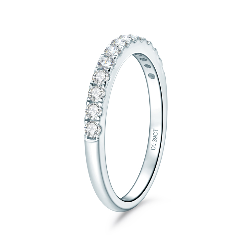 Anziw-Bagues empilables classiques en argent regardé 925 pour femme, bande d'éternité Moissanite D, bague de fiançailles de mariage, bijoux fins, 2mm: Black / 4.5