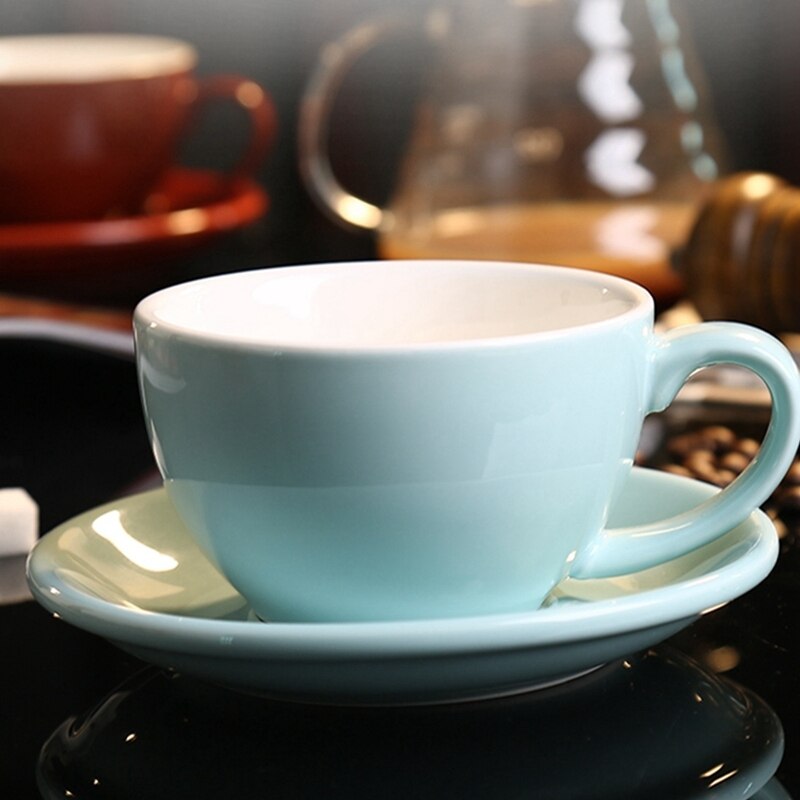 300Ml, Prachtige Keramische Koffie Beker En Lepel Set, , Grote Capaciteit Cup, Europese