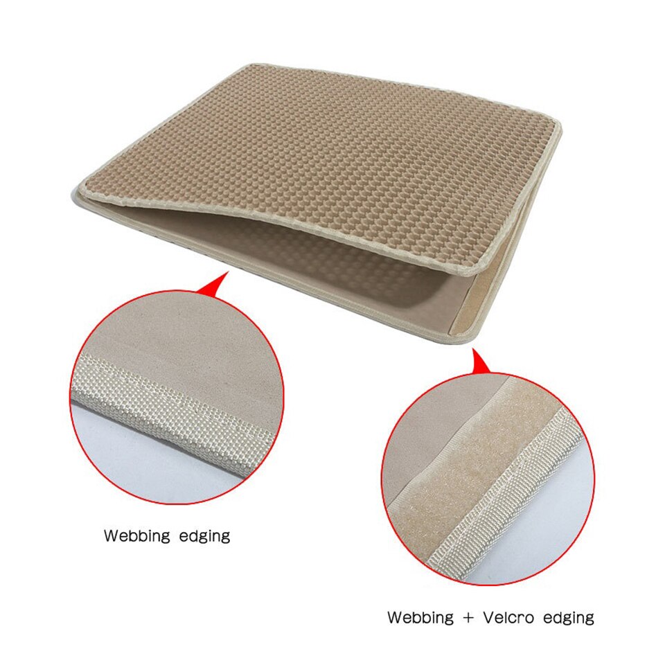 Pet Cat Litter Mat Honeycomb Double Layer Waterproof Urine Proof Trapping Kitty Litter Mat Litter Boxes Large Size Easy Clean