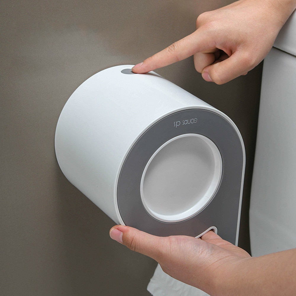 Porta papel higiénico importado de Japón, portarrollos de papel higiénico montados en pared para baño, caja de almacenamiento de plástico para papel higiénico