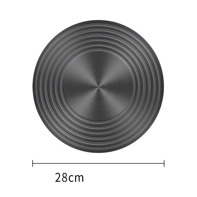 Difusor de calor para estufa de Gas, placa de conducción de calor de acero inoxidable, antiquemaduras, negra, descongelación, Protector de utensilios de cocina: 28cm